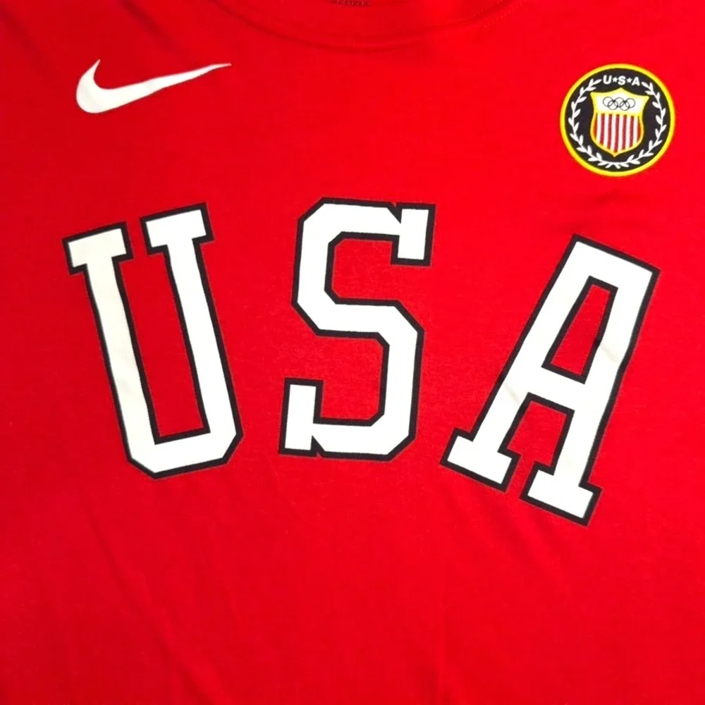 Nike USA Olympic Team Dri-FIT Red Athletic Cut T-Shirt Mens XXL Short Sleeve NWT